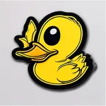 yellow duck iron-on patch image